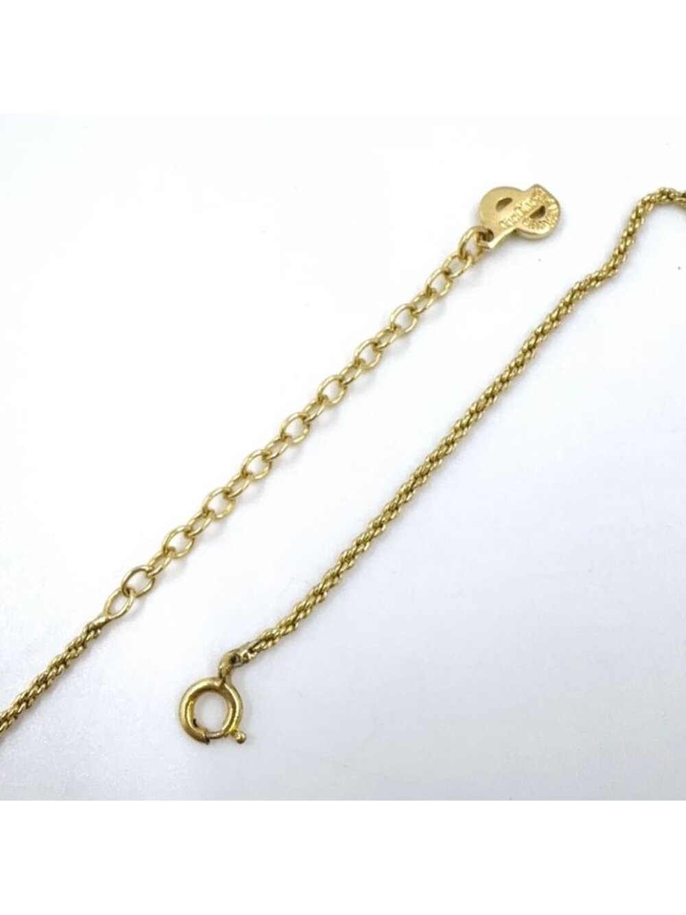 Dior Line Stone Faux Pearl Gold Necklace - Picture 7 of 13